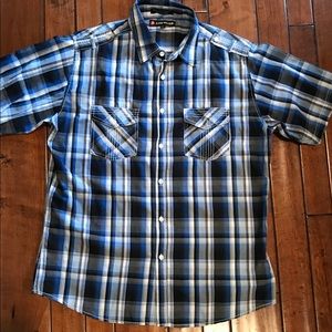 Airwalk plaid dual pocket button down shirt